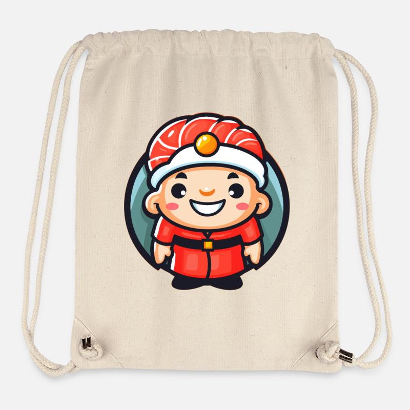 Mascotte du chef sushi - Sac à cordon recyclé Stanley/Stella - blanc naturel