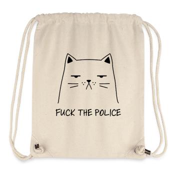 Fuck the Police funny cat against the system - Stanley/Stella Recycled Gym Bag - natural - Front