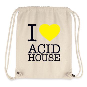 I LOVE ACID HOUSE - Stanley/Stella recycelter Gym Bag - Naturweiß - Vorne