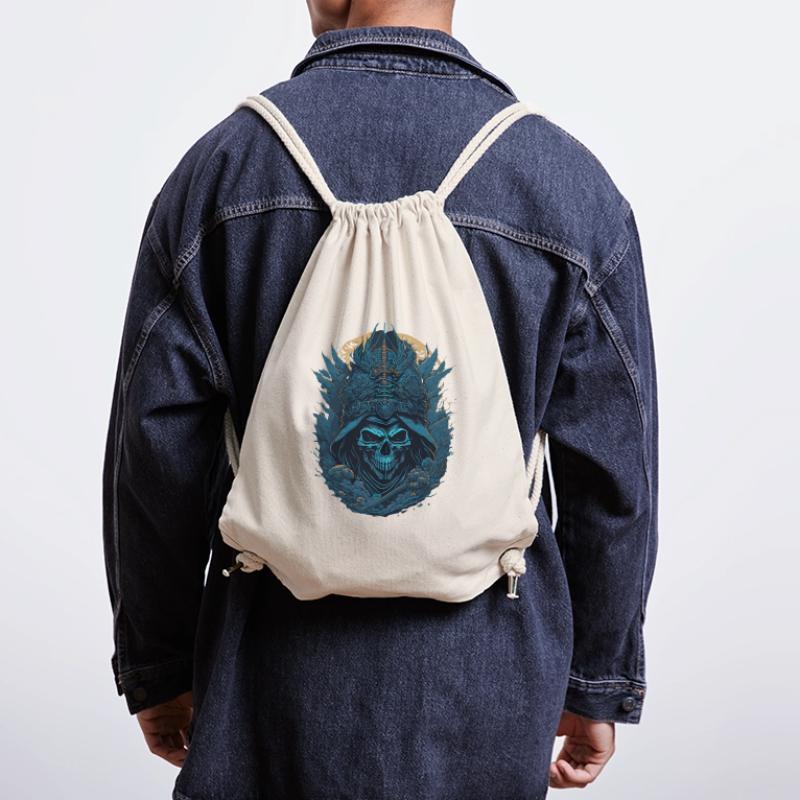 Blauer Samurai Skelett Schädel - Blauer Samurai Schädel Stanley/Stella recycelter Gym Bag