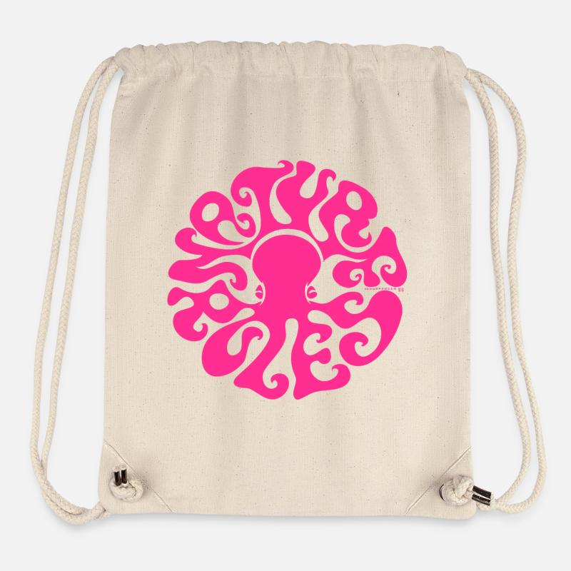NATURE RULES! psychedelic octopus sixties magenta - Stanley/Stella recycelter Gym Bag - Naturweiß
