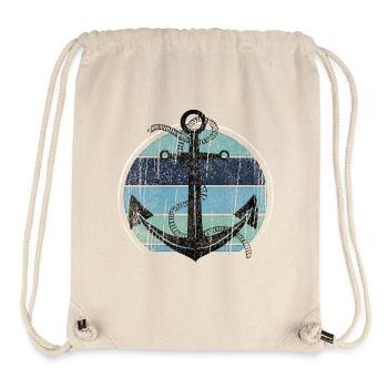 Vintage Anchor Maritime Design - Stanley/Stella recycelter Gym Bag - Naturweiß - Vorne