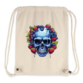 Blue Skull with Berry Garland - Stanley/Stella Recycled Gym Bag - natural - Front