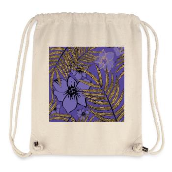 Fleurs et feuilles tropicales - Sac à cordon recyclé Stanley/Stella - blanc naturel - Devant