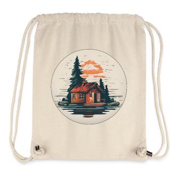 Lakeside House / Cabin / Lake / Mountains / Nature /Forest - Stanley/Stella Recycled Gym Bag - natural - Front