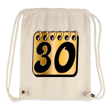 Thirty - 30th Birthday - Stanley/Stella Recycled Gym Bag - natural - Front