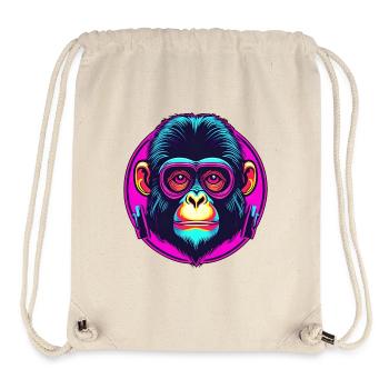 Disco Affe / Neon / Tier / Zoo / Brille / cool - Stanley/Stella recycelter Gym Bag - Naturweiß - Vorne