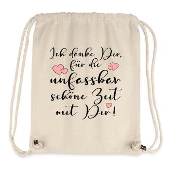 UNFASSBARE DANKBARKEIT ZEIT MIR DIR SPRÜCHE - Stanley/Stella recycelter Gym Bag - Naturweiß - Vorne