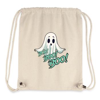 Fantôme / Fantôme / Halloween / Drap / Boo / Spooky - Sac à cordon recyclé Stanley/Stella - blanc naturel - Devant