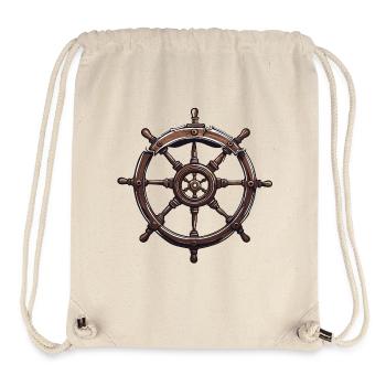 Steering wheel / anchor / captain / ahoy / ship / boat - Stanley/Stella Recycled Gym Bag - natural - Front