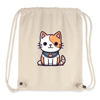 Katze - Kawaii Style - Stanley/Stella recycelter Gym Bag - Naturweiß - Vorne