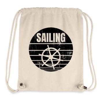 Sailboat steering wheel - Stanley/Stella Recycled Gym Bag - natural - Front