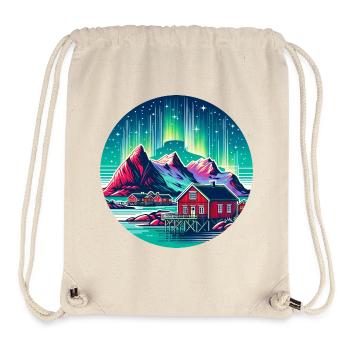 Lofoten Norwegen Nordlichter - Stanley/Stella recycelter Gym Bag - Naturweiß - Vorne