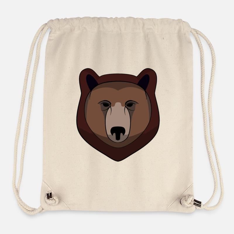 Bear - Bear Head - Logo - Stanley/Stella Recycled Gym Bag - natural