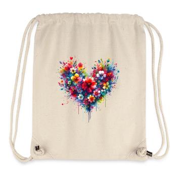Heart in Bloom - Stanley/Stella Recycled Gym Bag - natural - Front