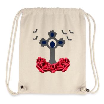 Rosenblüten, kreuze, goth, Fledermäuse - Stanley/Stella recycelter Gym Bag - Naturweiß - Vorne