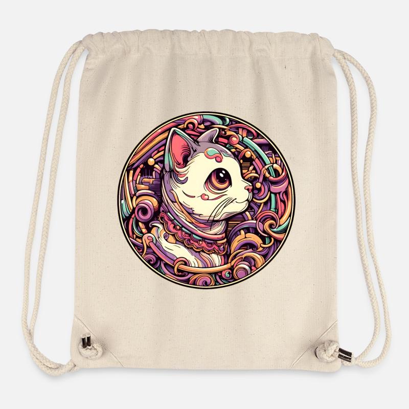 Niedliche Katze - Stanley/Stella recycelter Gym Bag - Naturweiß