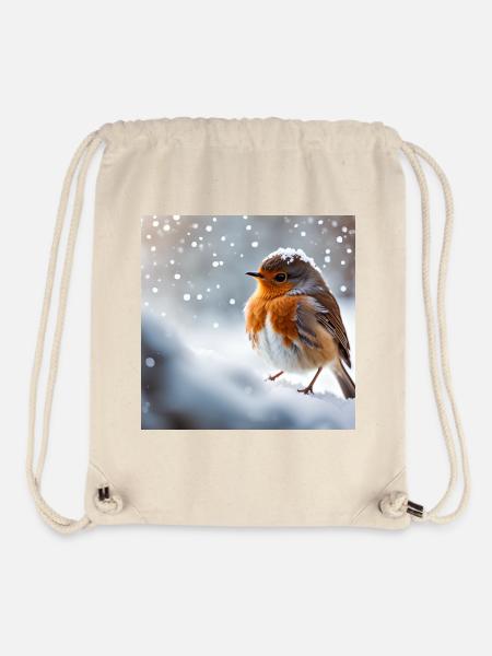 Robin in the snow - Stanley/Stella Recycled Gym Bag - natural