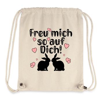 Freu mich so auf Dich Liebe - Hasen Paare - Stanley/Stella recycelter Gym Bag - Naturweiß - Vorne