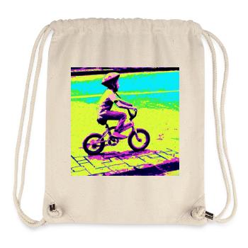 Kinderfahrrad, zitrone, rosa, grün, blau - Stanley/Stella recycelter Gym Bag - Naturweiß - Vorne