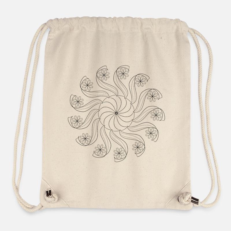 Carrousel Mandala - Sac à cordon recyclé Stanley/Stella - blanc naturel