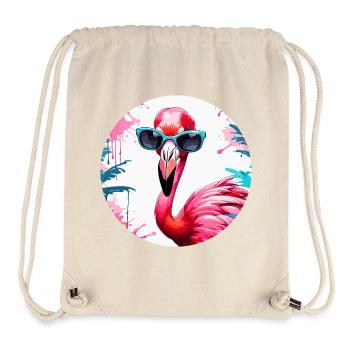 Flamingo / Tier / Pink / Tropisch / Langbeinig - Stanley/Stella recycelter Gym Bag - Naturweiß - Vorne