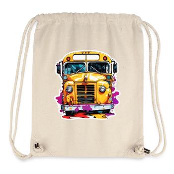 Bus / School Bus / Yellow / Comic / Old School - Stanley/Stella Recycled Gym Bag - natural - Front