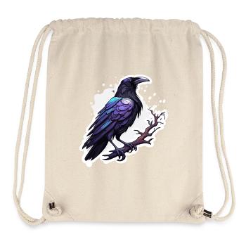 Raven / Bird / Animal / Flying / Feathers / Wings - Stanley/Stella Recycled Gym Bag - natural - Front