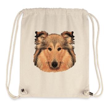 hunde tees mädchen, langhaar collie - Stanley/Stella recycelter Gym Bag - Naturweiß - Vorne