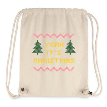 Christmas Cross Stitch Knit Pattern - Stanley/Stella Recycled Gym Bag - natural - Front