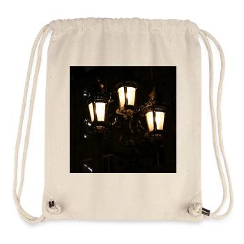 Historische Straßenlaternen Lichtspiel - Stanley/Stella recycelter Gym Bag - Naturweiß - Vorne