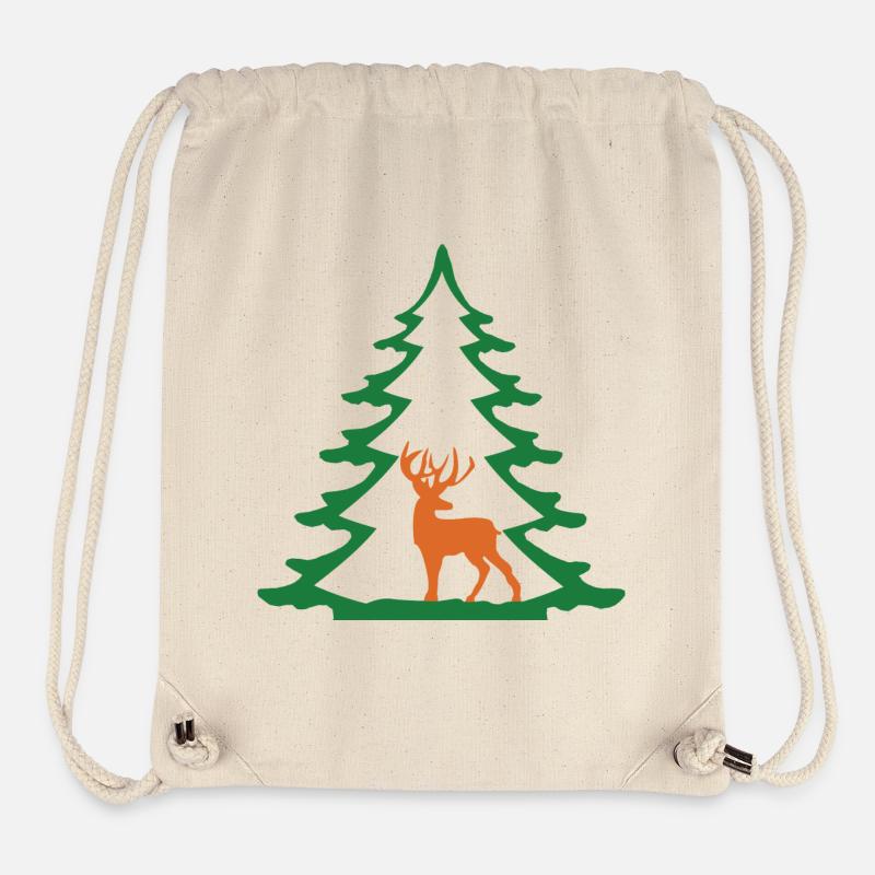 TANNENBAUM MIT HIRSCH - Stanley/Stella recycelter Gym Bag - Naturweiß