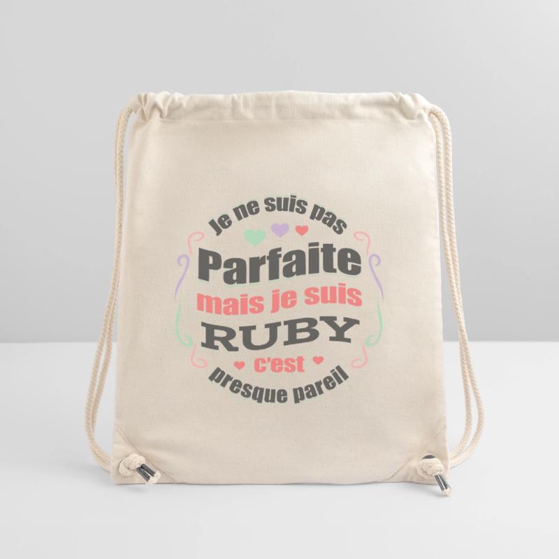 RUBY PARFAITE - PRENOM RUBY Sac à cordon recyclé Stanley/Stella