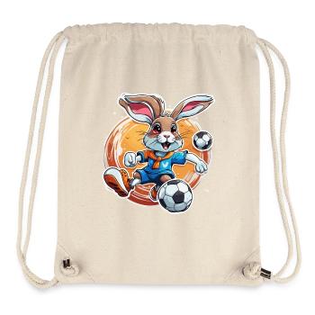 Lapin de football / Animal / Football / But / Sport - Sac à cordon recyclé Stanley/Stella - blanc naturel - Devant