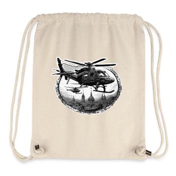 Hélicoptère / Hélicoptère / Vol / Aviation - Sac à cordon recyclé Stanley/Stella - blanc naturel - Devant