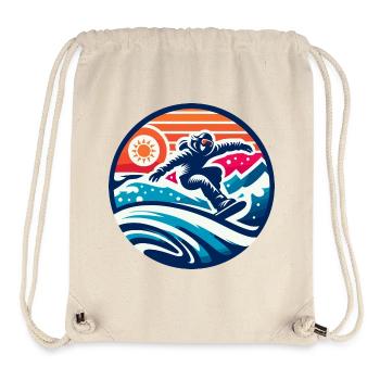 Schneeschulvibrationen Ausdruck eines Snowboarders - Stanley/Stella recycelter Gym Bag - Naturweiß - Vorne
