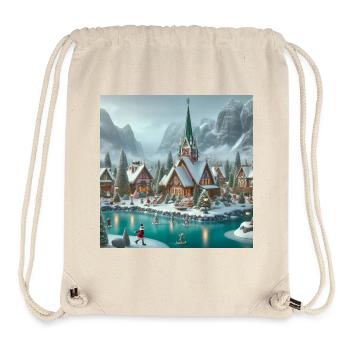 Skandinavisches Weihnachtsdorf - Stanley/Stella recycelter Gym Bag - Naturweiß - Vorne