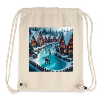 Skandinavisches Weihnachtsdorf - Stanley/Stella recycelter Gym Bag - Naturweiß - Vorne
