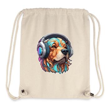 Headphones / Audio / Music / Animal / Dog / Cool - Stanley/Stella Recycled Gym Bag - natural - Front