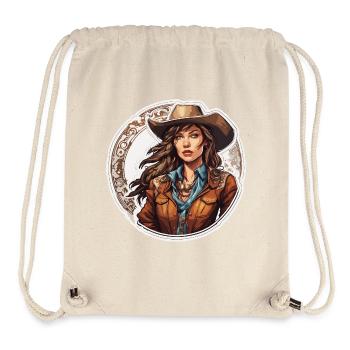 Cow Girl / Wilde Westen / Wüste / Lasso / Rodeo - Stanley/Stella recycelter Gym Bag - Naturweiß - Vorne