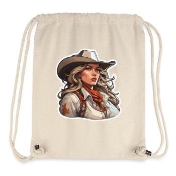 Cow Girl / Wilde Westen / Wüste / Lasso / Rodeo - Stanley/Stella recycelter Gym Bag - Naturweiß - Vorne