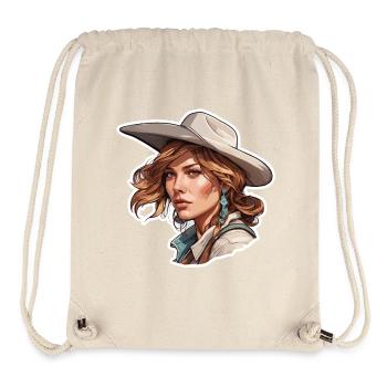 Cow Girl / Wilde Westen / Wüste / Lasso / Rodeo - Stanley/Stella recycelter Gym Bag - Naturweiß - Vorne