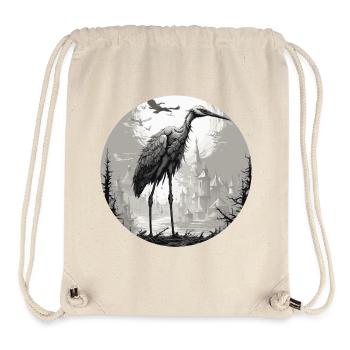 Kranich / Vogel / fliegen / Zugvogel /Tier / Zoo - Stanley/Stella recycelter Gym Bag - Naturweiß - Vorne