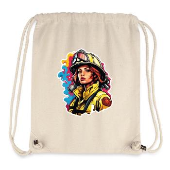 Feuerwehrfrau / Feuer / Brand / Löschen / Heldin - Stanley/Stella recycelter Gym Bag - Naturweiß - Vorne