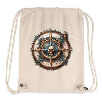 Kompass / Himmelsrichtung / Reisen / Survival - Stanley/Stella recycelter Gym Bag - Naturweiß - Vorne