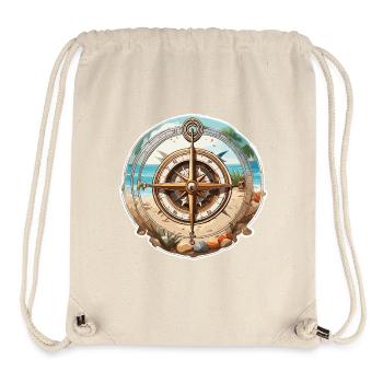 Kompass / Himmelsrichtung / Reisen / Survival - Stanley/Stella recycelter Gym Bag - Naturweiß - Vorne