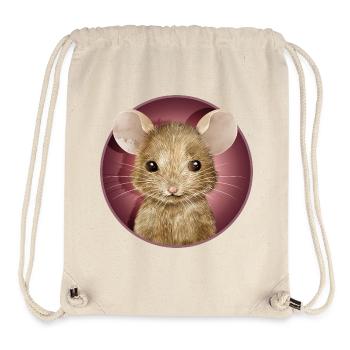 souris mignonne regardant hors du trou de souris - Sac à cordon recyclé Stanley/Stella - blanc naturel - Devant
