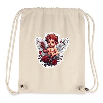 Cupidon / Amour / Flèche / Coeur / Saint Valentin - Sac à cordon recyclé Stanley/Stella - blanc naturel - Devant