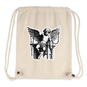 Cupidon / Amour / Flèche / Coeur / Saint Valentin - Sac à cordon recyclé Stanley/Stella - blanc naturel - Devant
