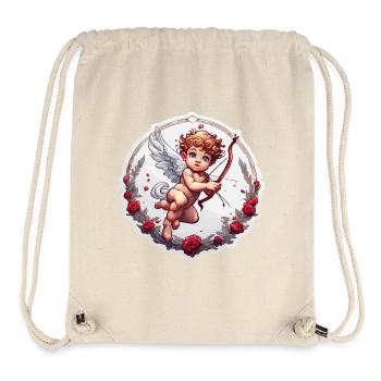 Cupidon / Amour / Flèche / Coeur / Saint Valentin - Sac à cordon recyclé Stanley/Stella - blanc naturel - Devant
